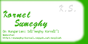 kornel sumeghy business card